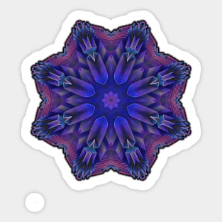 Mandala and Diamond Pattern in cool tones Sticker